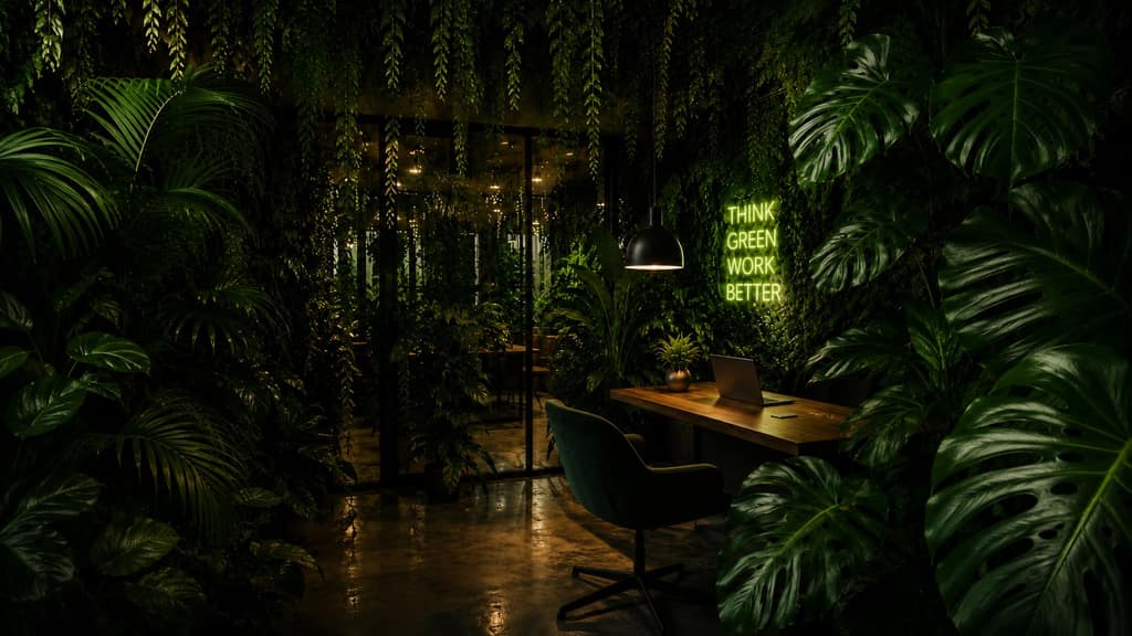 Интерьер с насыщенным озеленением из материалов действующего сайта BOTANICSPACE